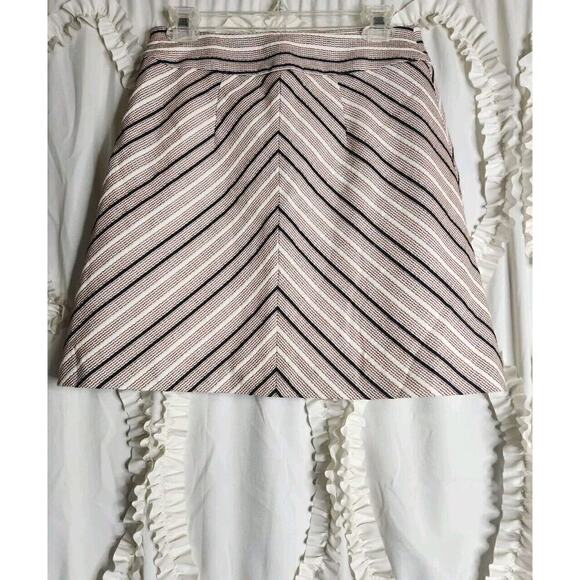 New Ann Taylor LOFT Multi-color Chevron Tweed Skirt Size 4 - Picture 3 of 6
